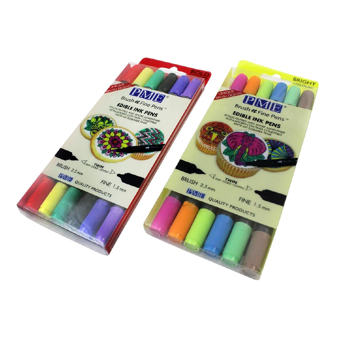 PME Brush & Fine Pen Set - Bright (6 pack)