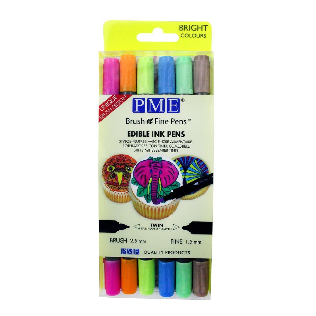 PME Brush & Fine Pen Set - Bright (6 pack)