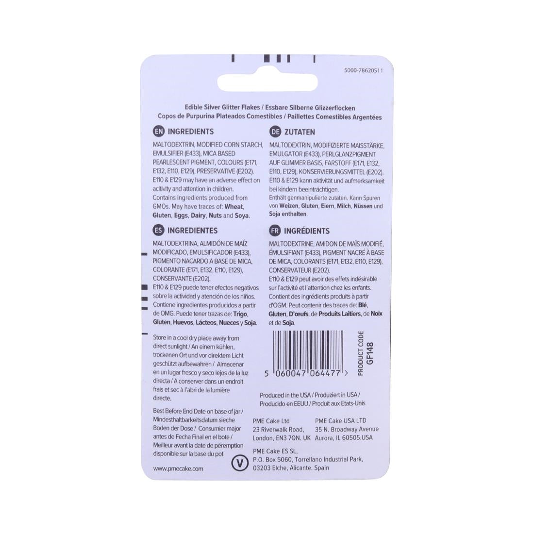 PME Glitter Flakes 7.1g - Silver