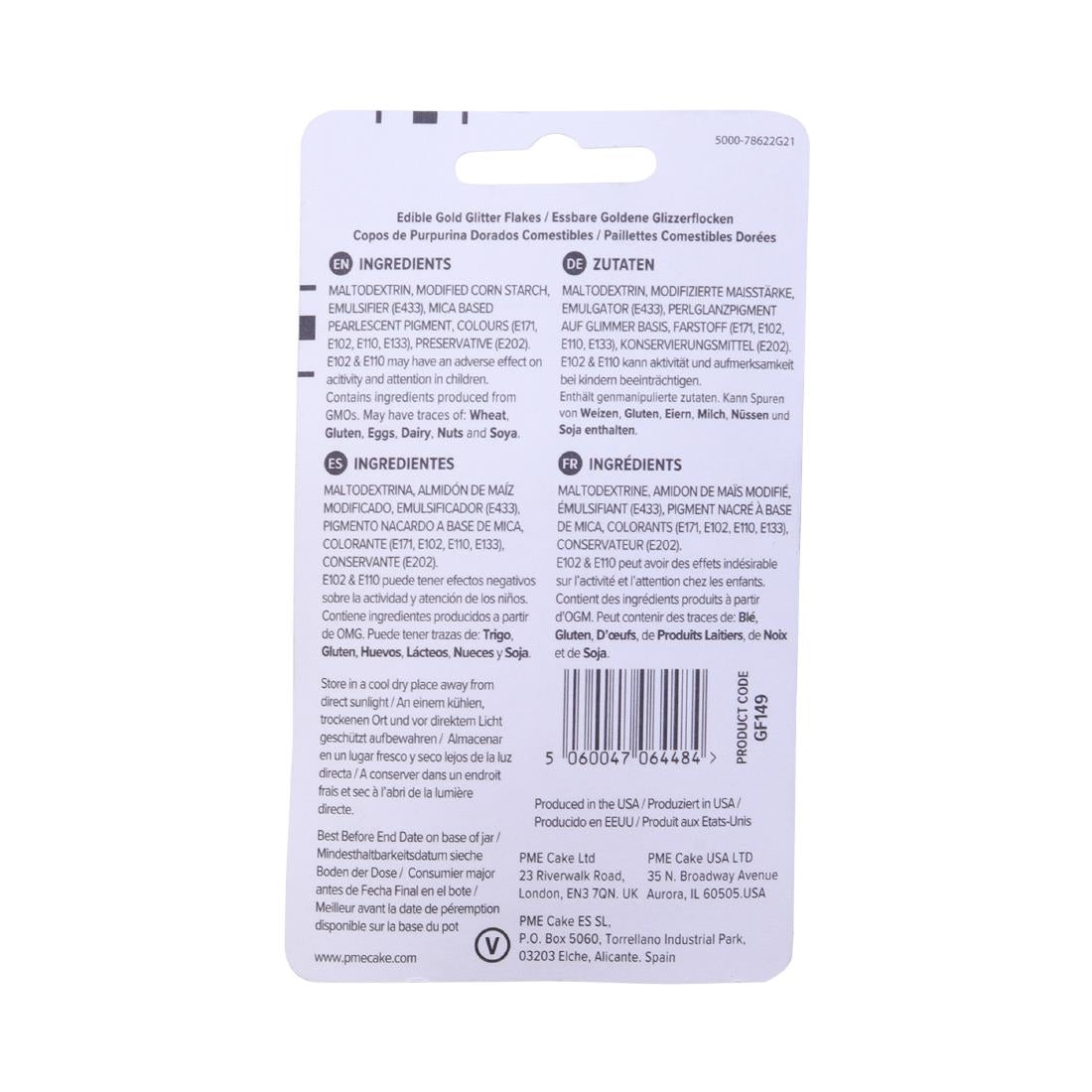 PME Glitter Flakes 7.1g - Gold