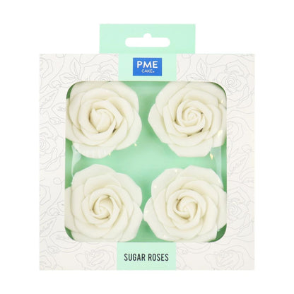 PME White Sugar Roses 62mm (4 Pack)
