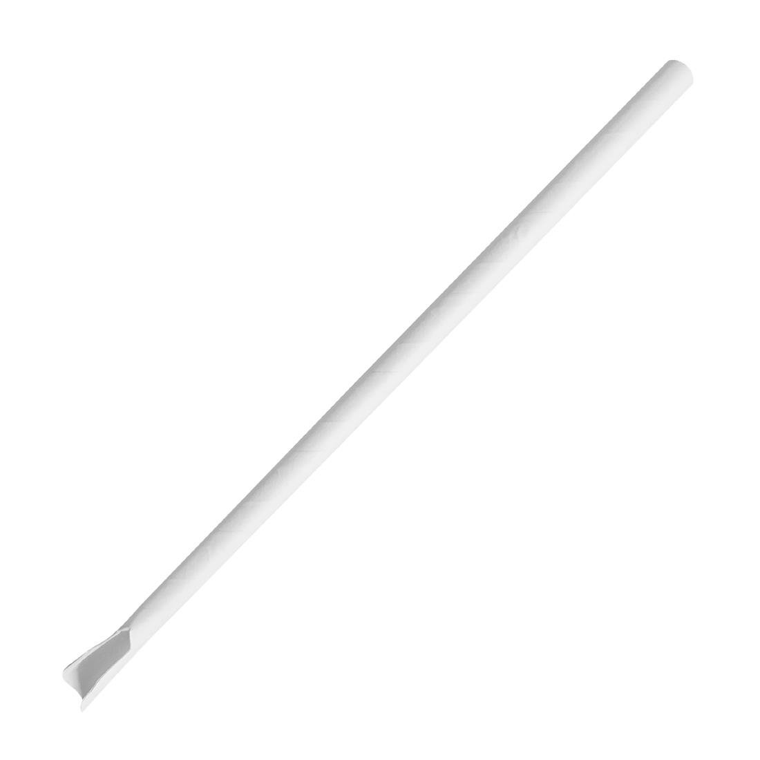 Fiesta Compostable Paper Spoon Straw White 210x8mm (250 Pack)