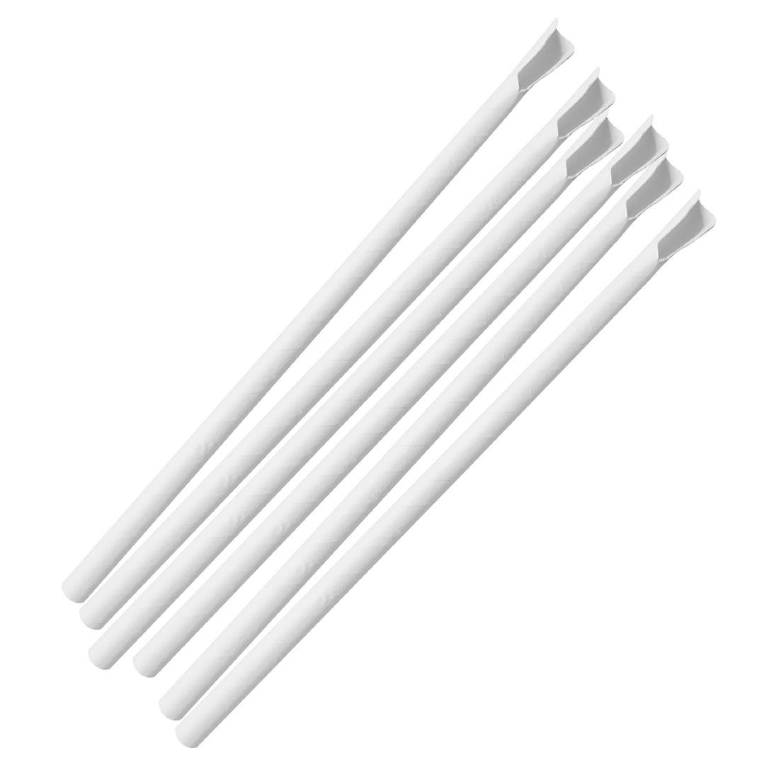 Fiesta Compostable Paper Spoon Straw White 210x8mm (250 Pack)