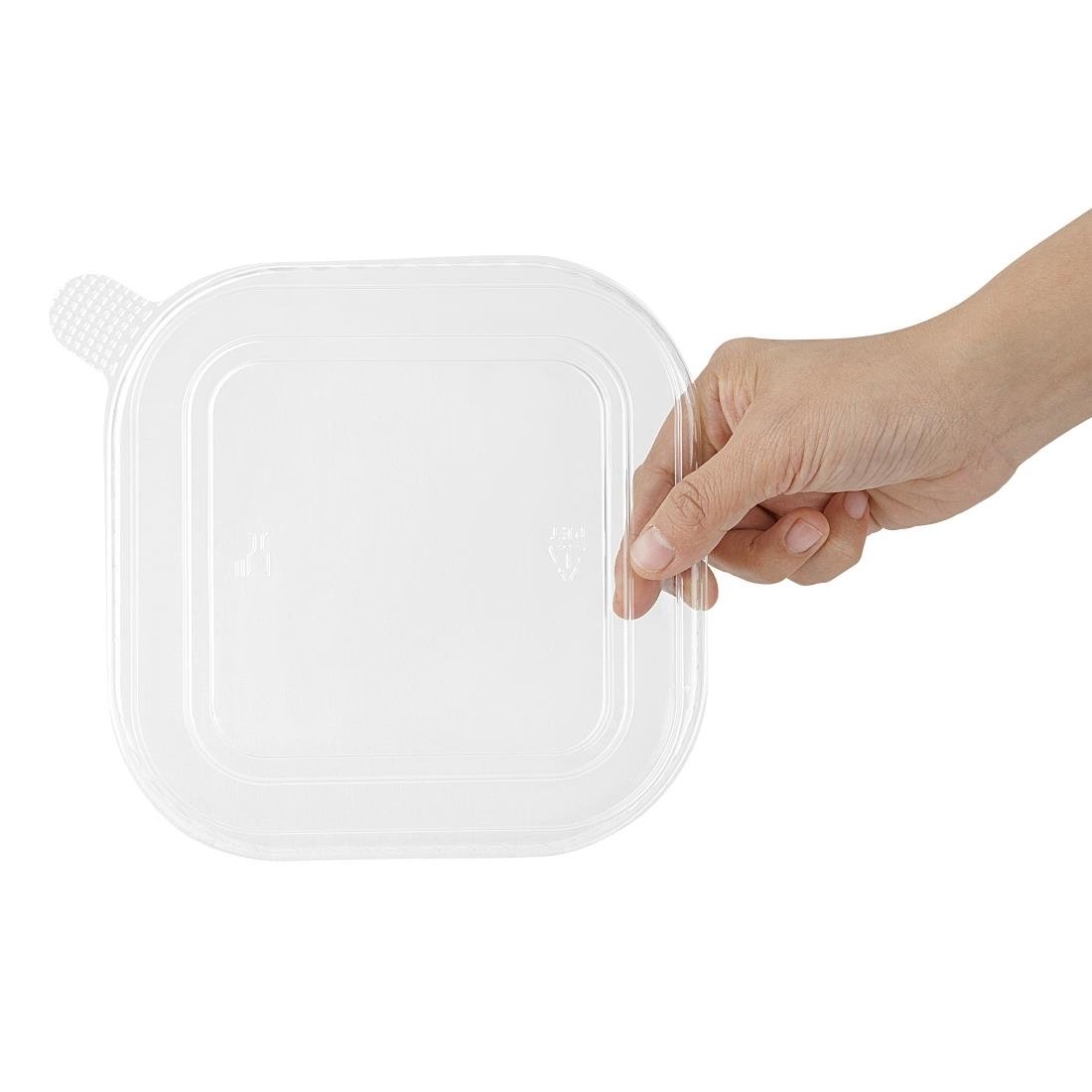 Fiesta Recyclable PET lid for Square Container Bases (300 Pack)