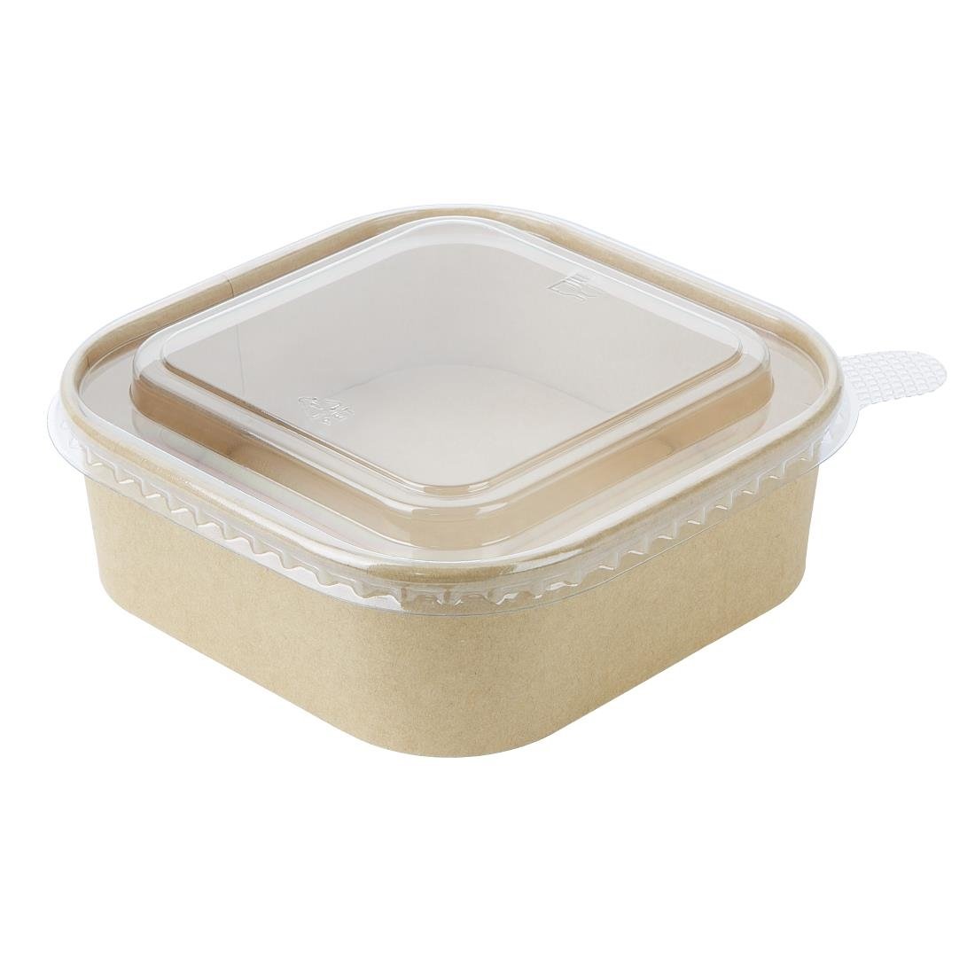 Fiesta Recyclable PET lid for Square Container Bases (300 Pack)