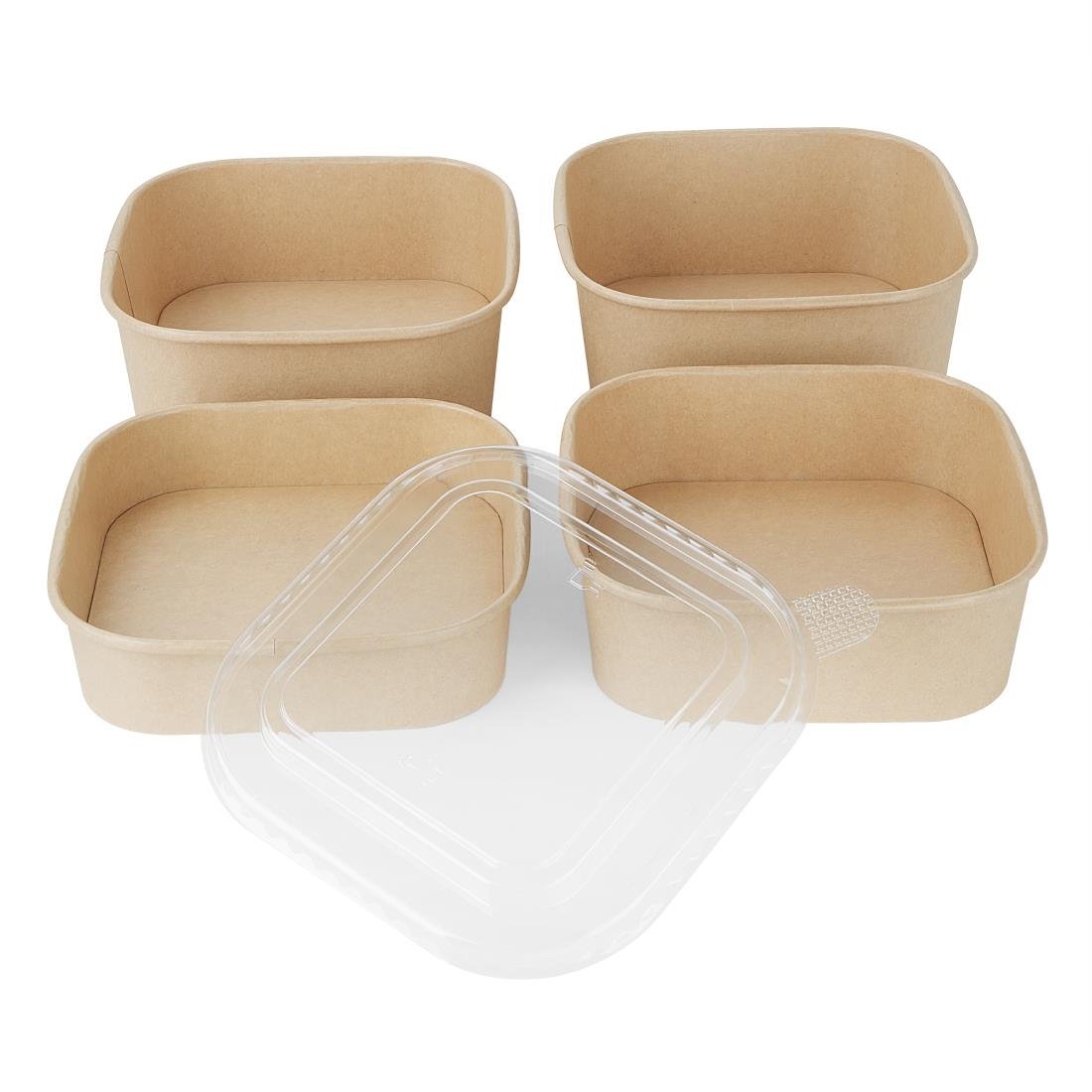 Fiesta Recyclable PET lid for Square Container Bases (300 Pack)