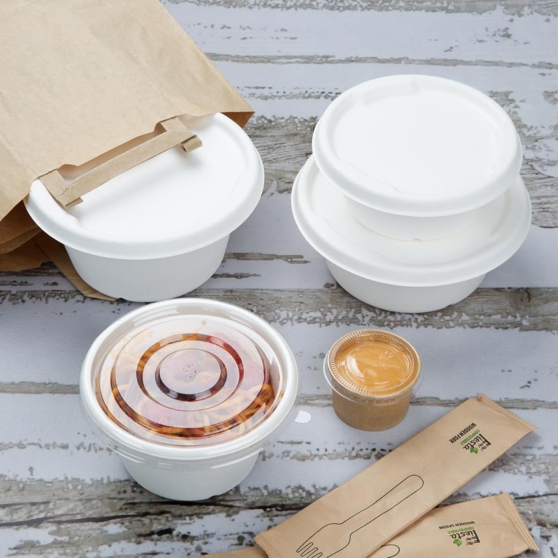 Fiesta Compostable Bagasse Bowl Base 400ml (50 Pack)