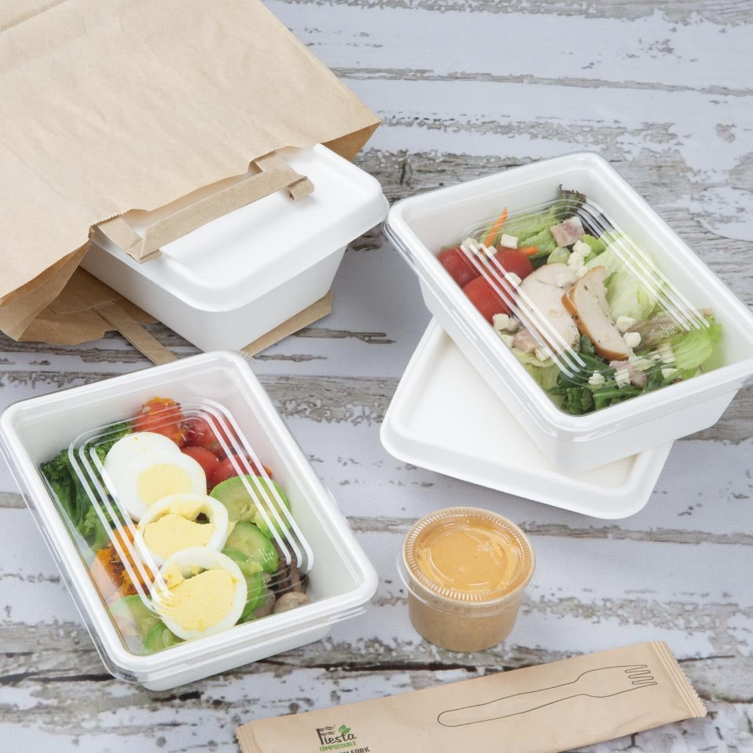 Fiesta Compostable Bagasse Lids for Bagasse Container Bases (100 Pack)