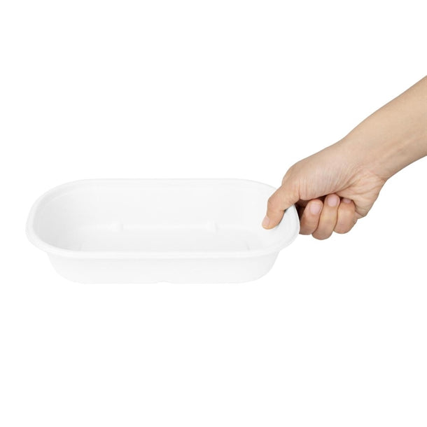 Fiesta Compostable Bagasse Oval Containers 850ml (100 Pack)