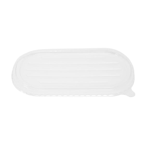 Fiesta Recyclable PET Lids for Bagasse Oval Containers (100 Pack)