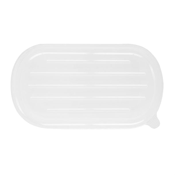 Fiesta Recyclable PET Lids for Bagasse Oval Containers (100 Pack)