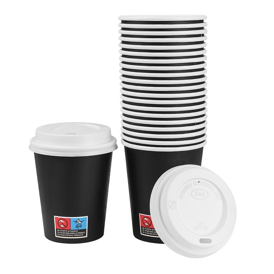 Nisbets Essentials Hot Cups and Lids Pack 8oz (350 Pack)