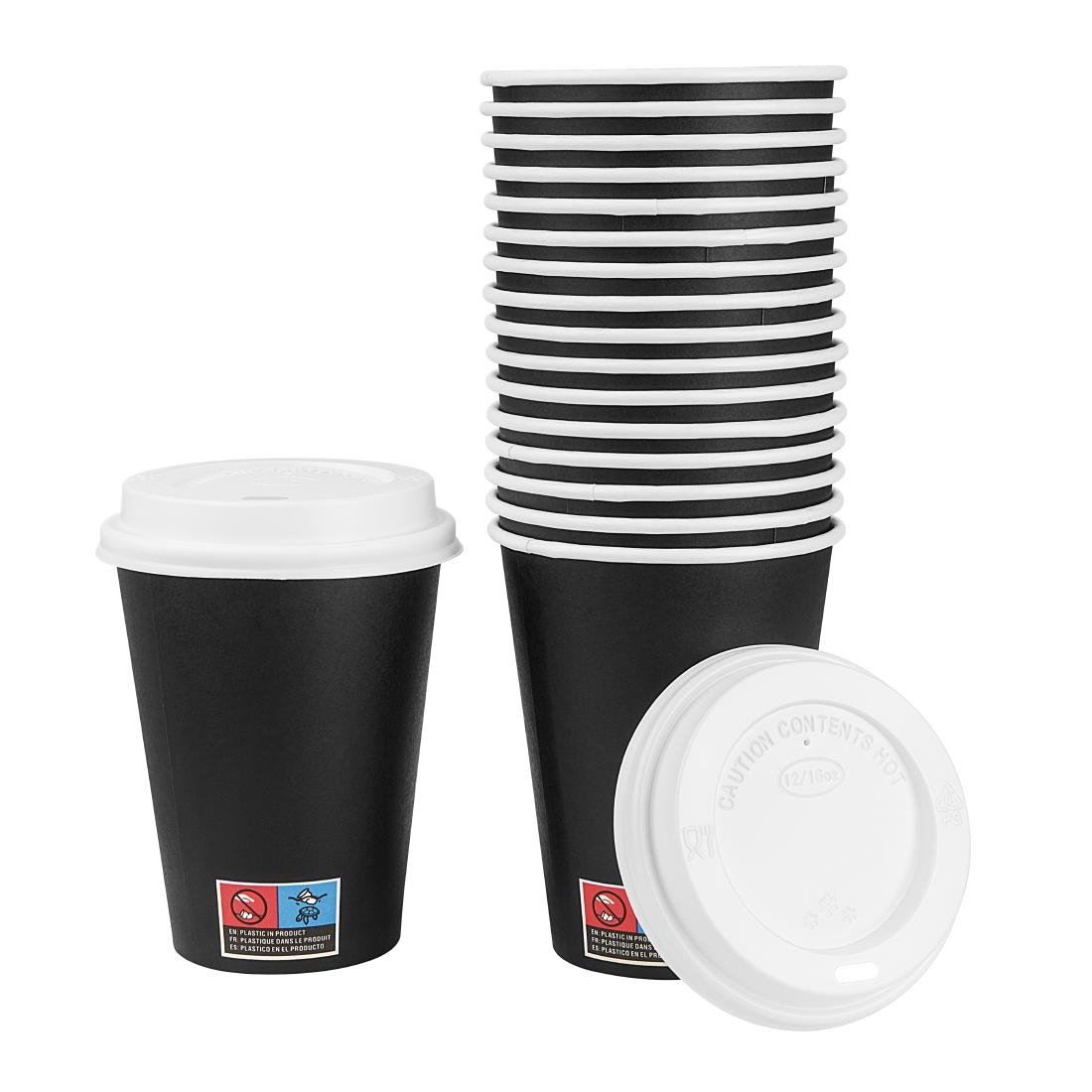 Nisbets Essentials Hot Cups and Lids Pack 12oz (300 Pack)