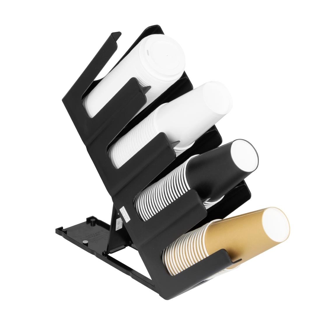 Nisbets Essentials 4-Slot Cup Holder Polypropylene Black