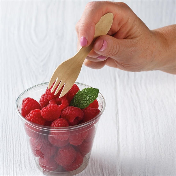 eGreen Wooden Mini Fork Food Grade Birchwood 102mm (1000 Pack)