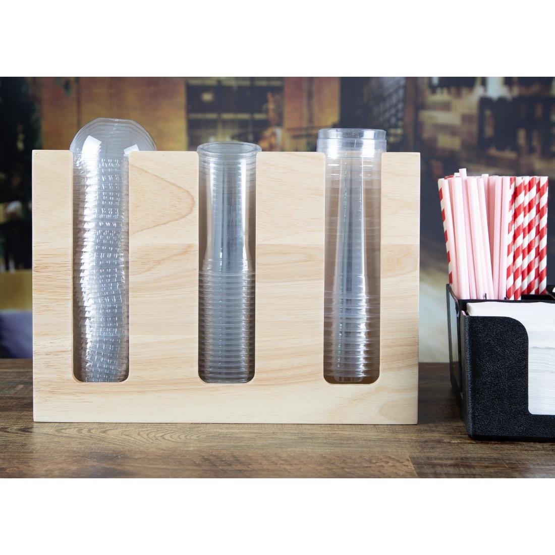 Olympia Cup Organiser Hevea Wood 340x120x240mm