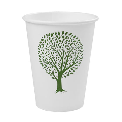Vegware Green Tree White Hot Cups 12oz 89-Series (1000 pack)