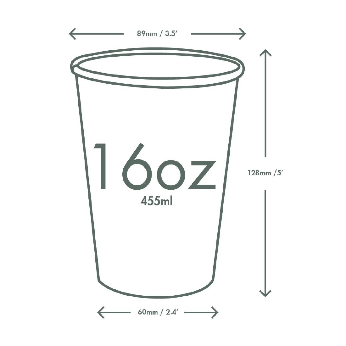 Vegware Green Tree White Hot Cups 16oz 89-Series (1000 pack)