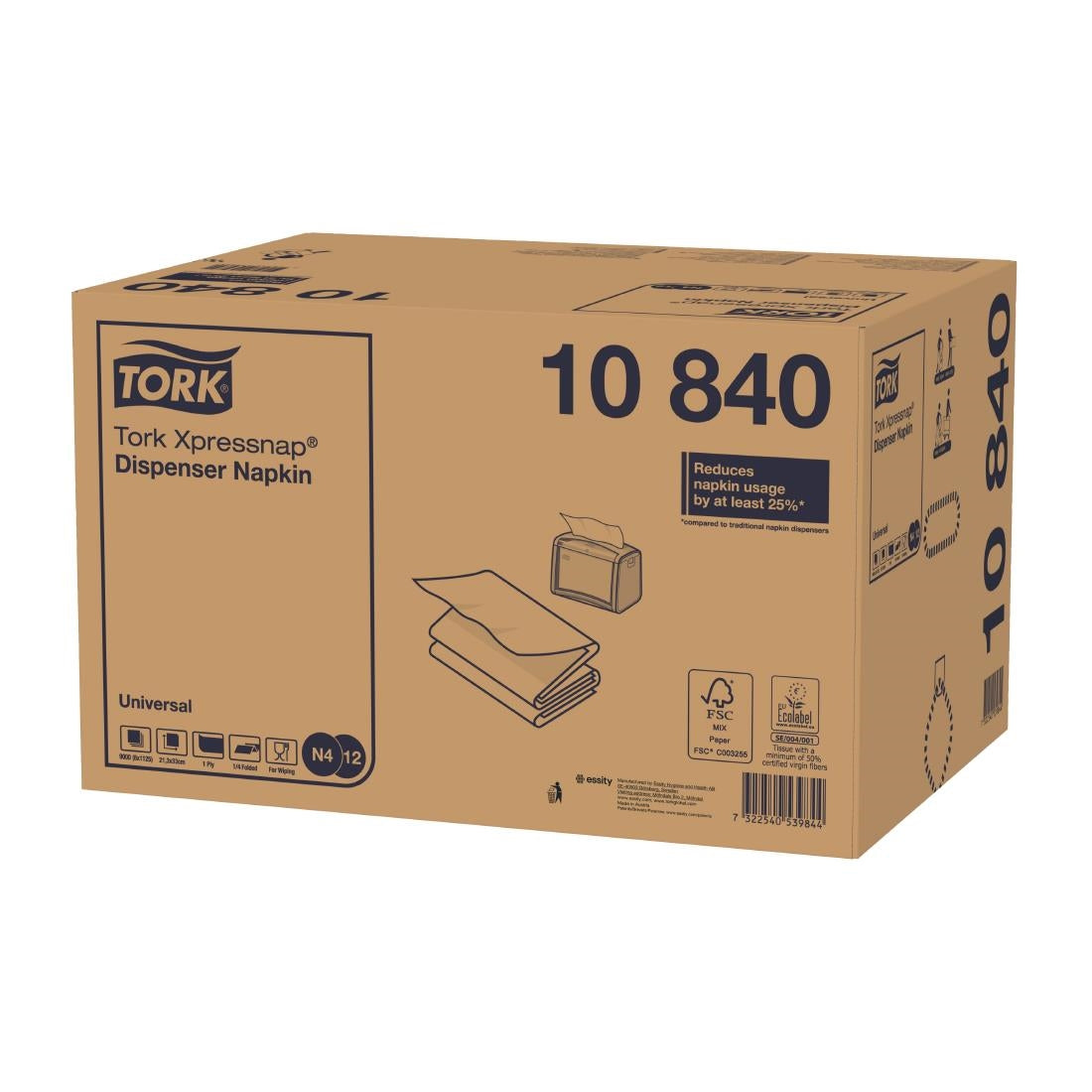 Tork Xpressnap White Dispenser Napkin 1Ply (9000 pack)