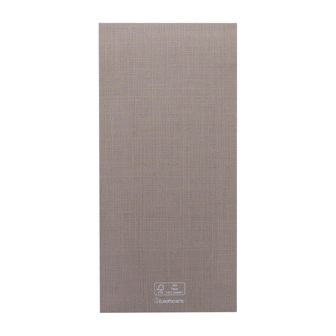 Europochette Extra Size Greige Cutlery Pouch with White Airlaid Napkin (200 pack)