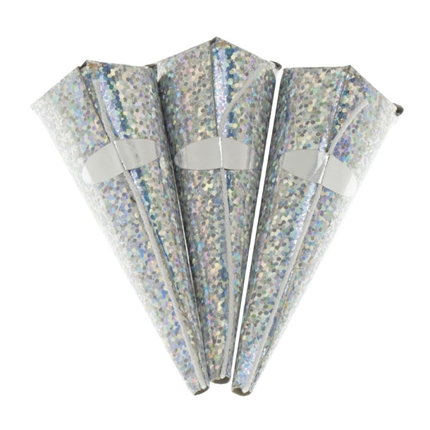 Swantex Silver Holographic Cone Party Poppers (50 pack)