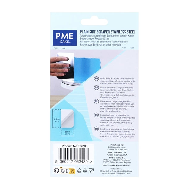 PME Side Scraper Stainless Steel Plain 126x88mm