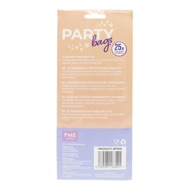 PME Party Bags with Silver Ties (25 Pack)