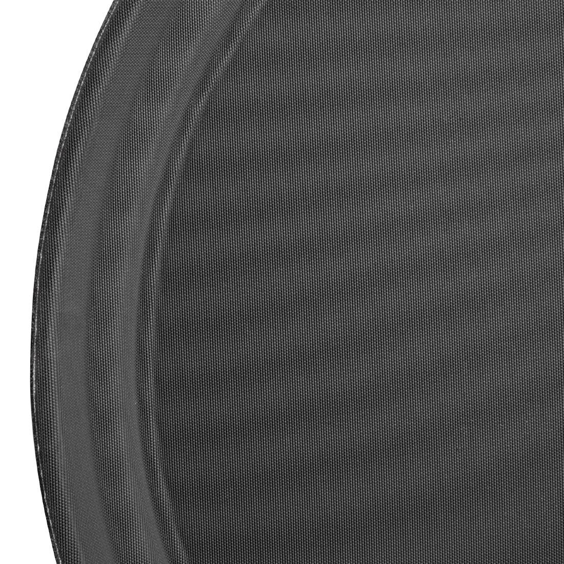 Olympia Kristallon Polypropylene Round Non-Slip Tray Black 356mm