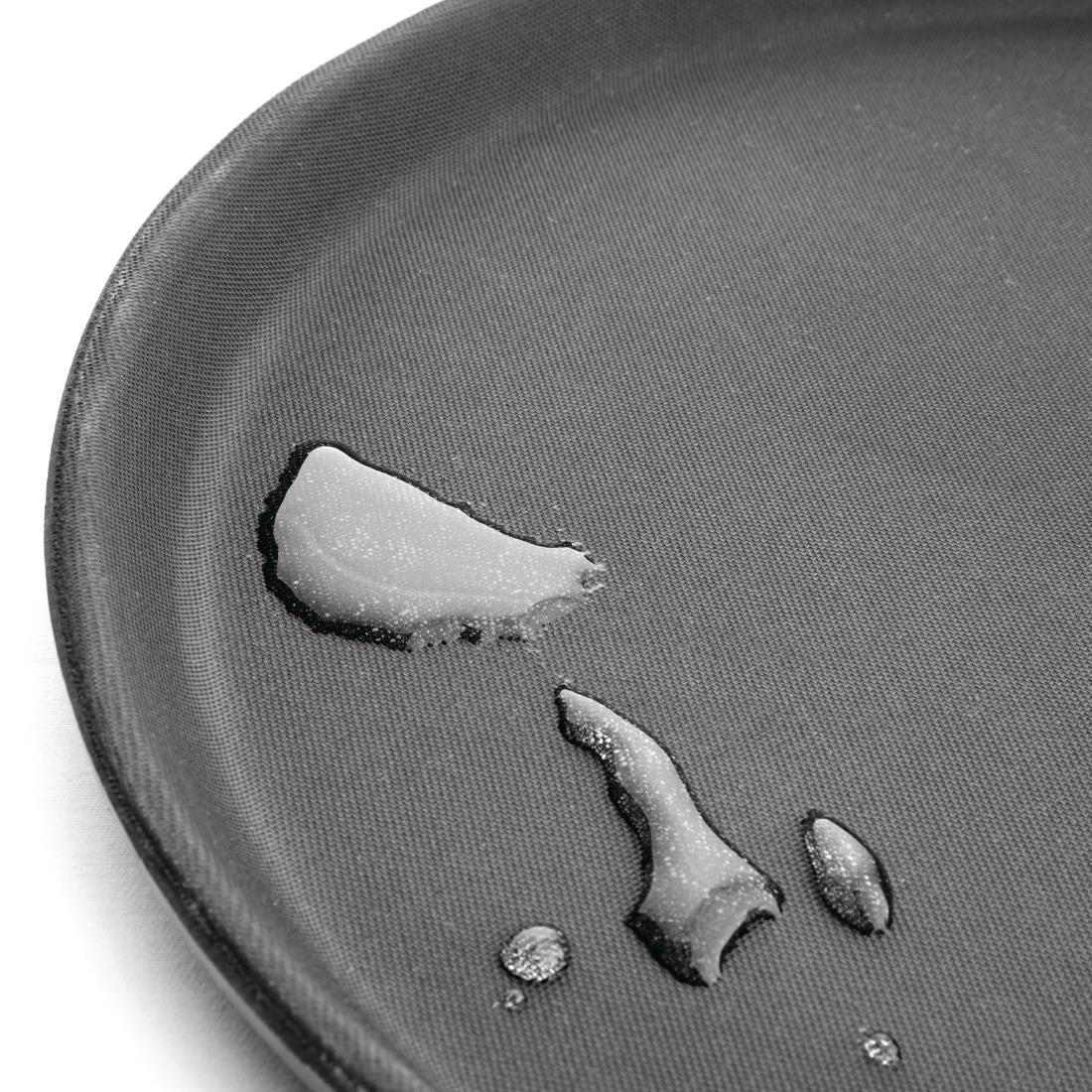 Olympia Kristallon Polypropylene Round Non-Slip Tray Black 280mm