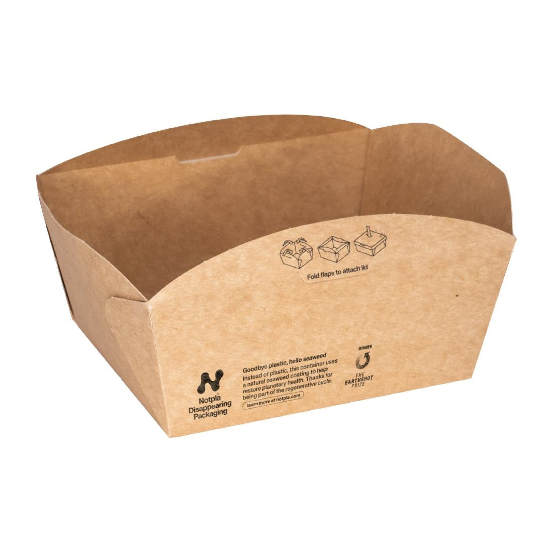 Notpla Clip & Close Food Boxes 800ml - Kraft (260 Pack)