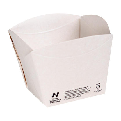 Notpla Square Open Takeaway Boxes 350ml - White (Pack 250)