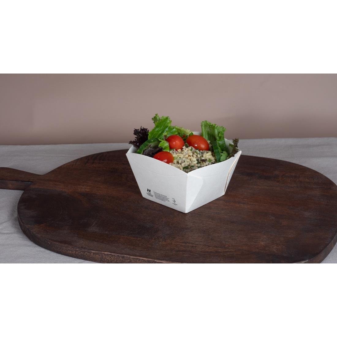 Notpla Square Open Takeaway Boxes 550ml - White (Pack 500)