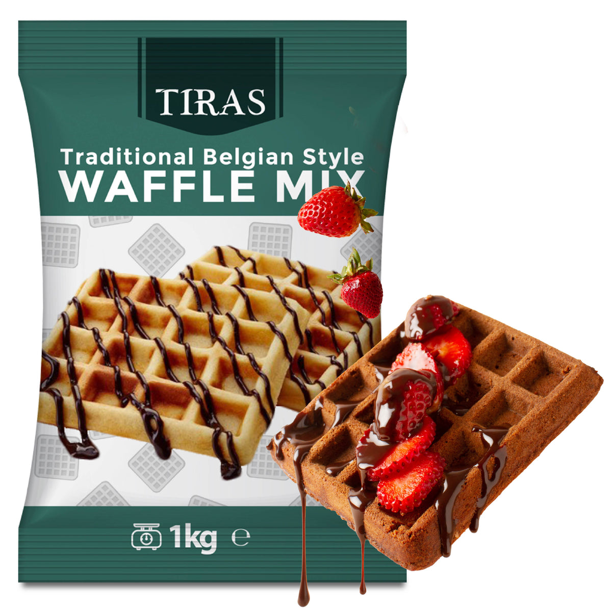 TIRAS Belgian Style Waffle Mix 1kg - Pack of 9