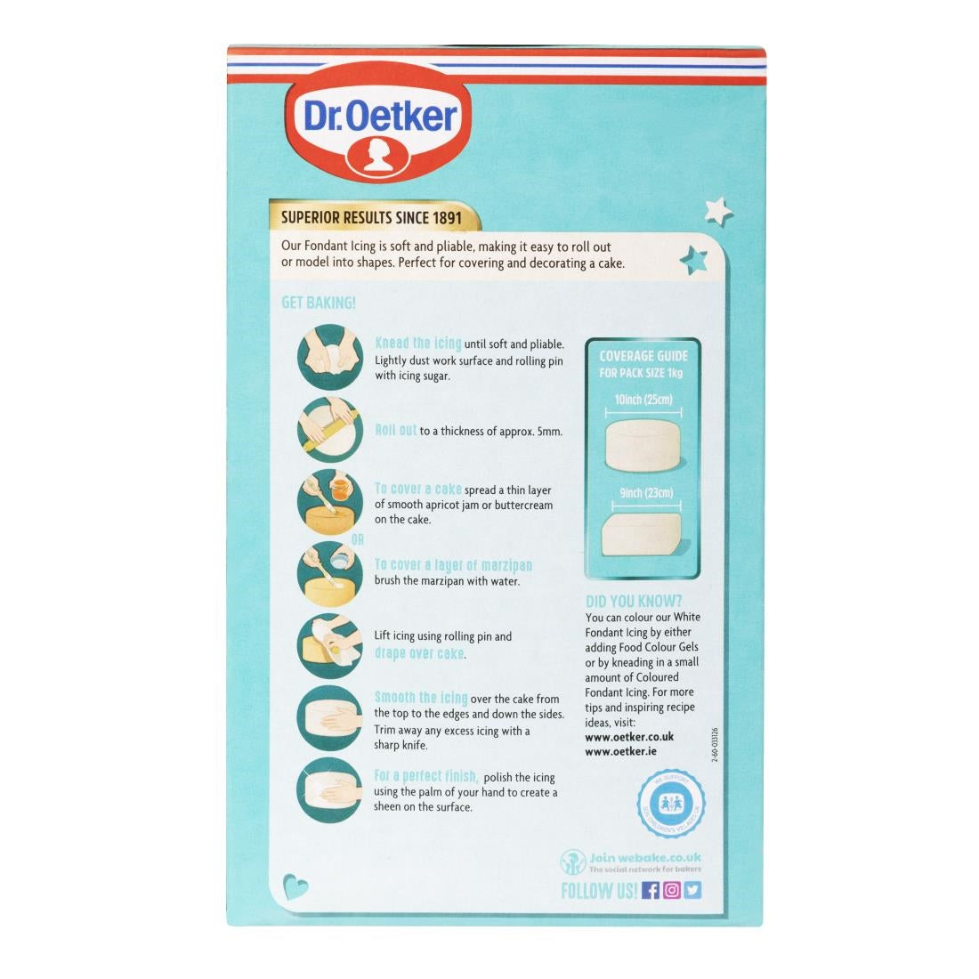 Dr. Oetker Soft Fondant White Icing Ready to Roll 1kg