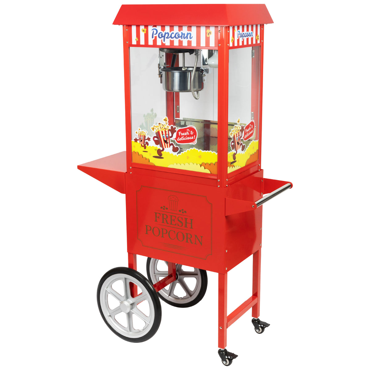 HAXRO Vintage Style Popcorn Machine & Cart 8oz - Red