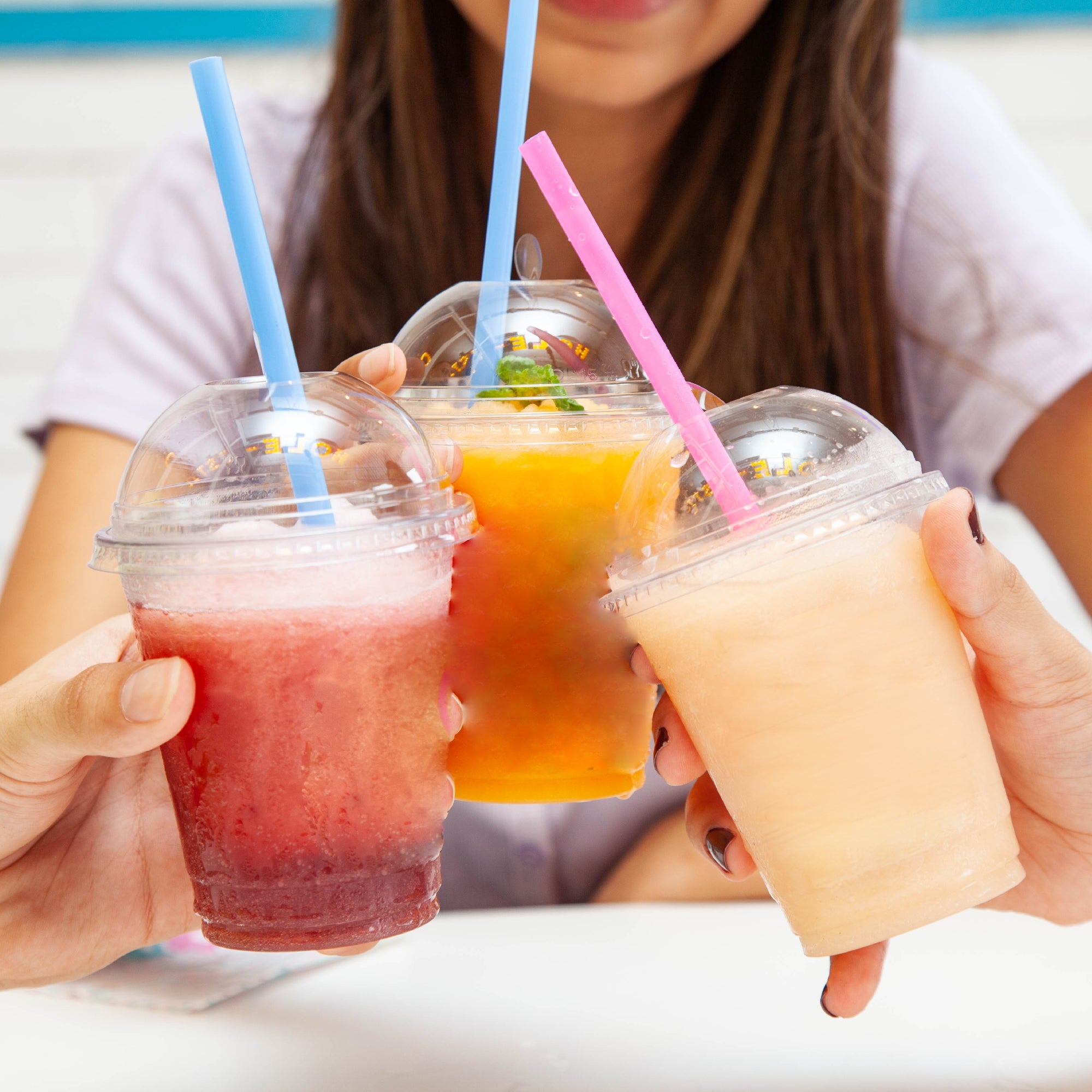 DEXLO Slush Cups With Dome Lids 7oz - Pack of 1000
