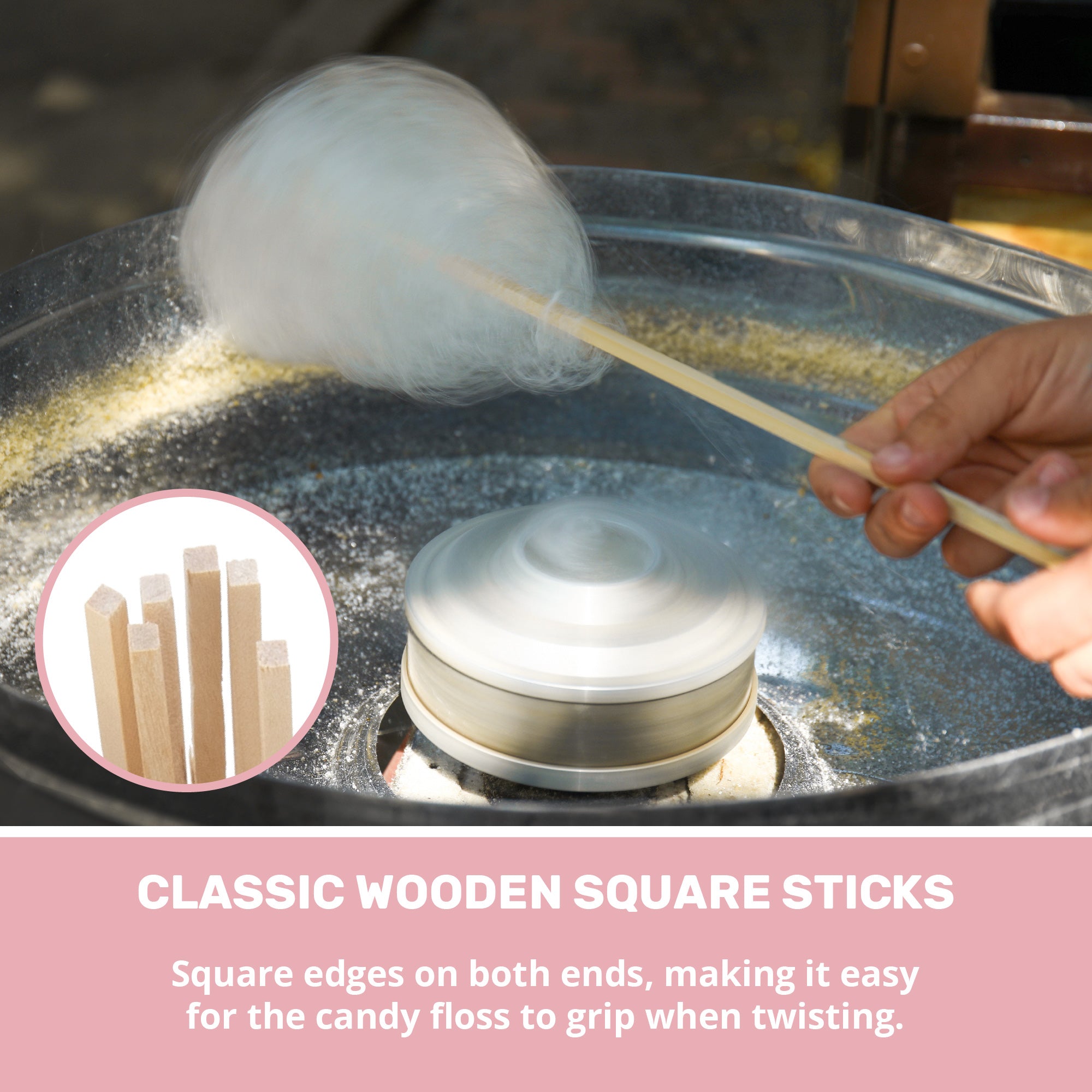 DEXLO Candy Floss Wooden Sticks -  Pack of 100