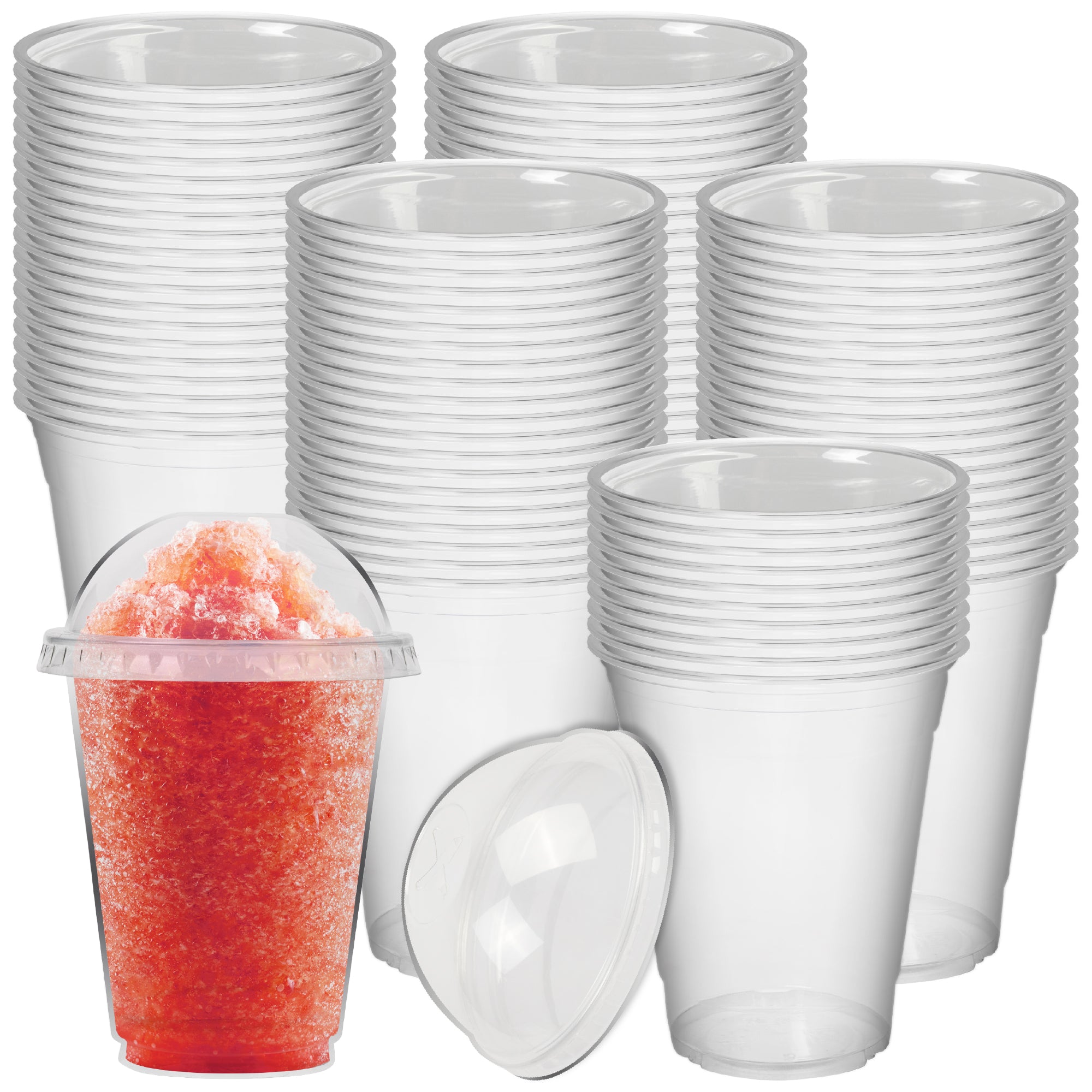 DEXLO Slush Cups With Dome Lids 10oz (Pack of 1000)