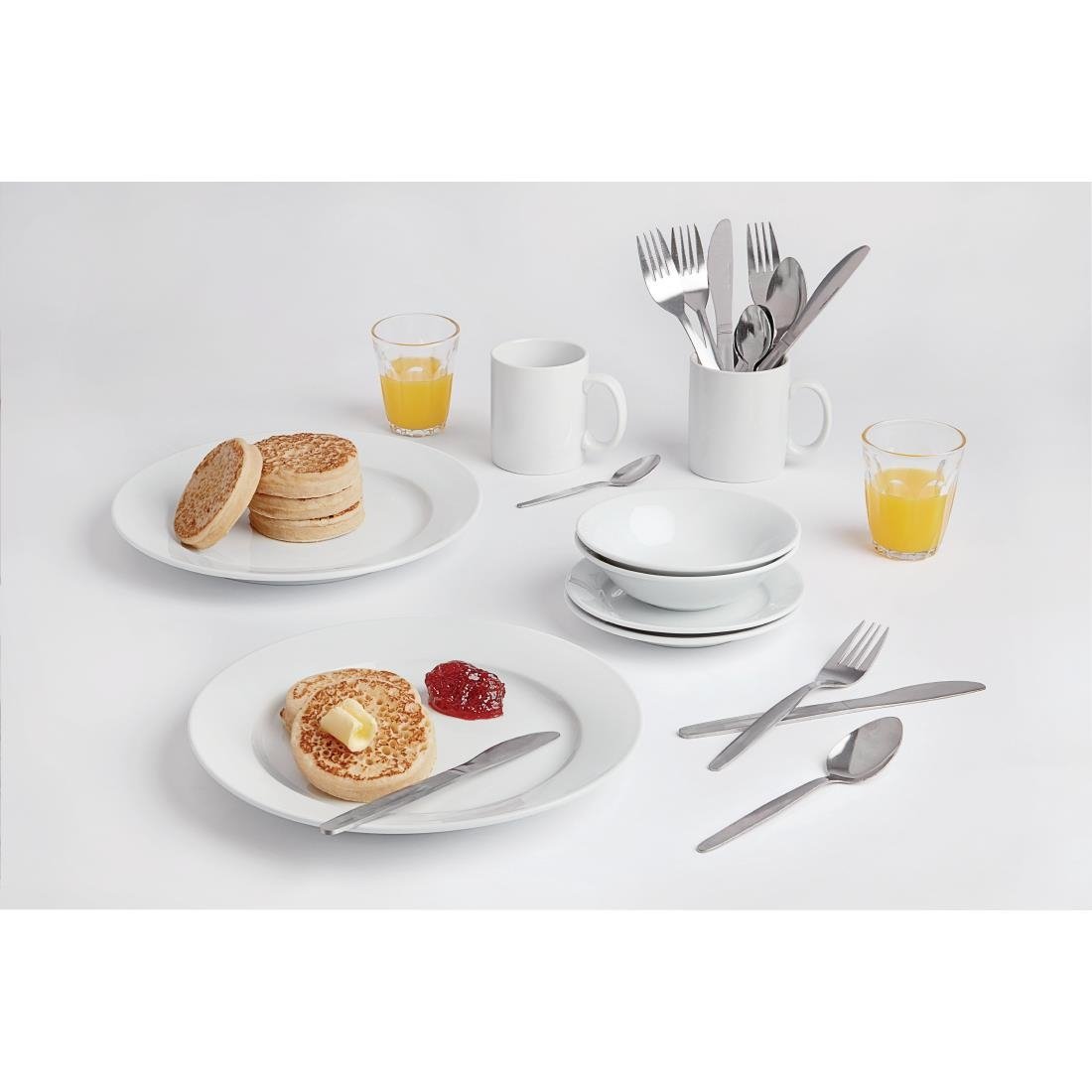 Olympia Athena Wide Rimmed Plates 280mm/11" White (6 Pack)