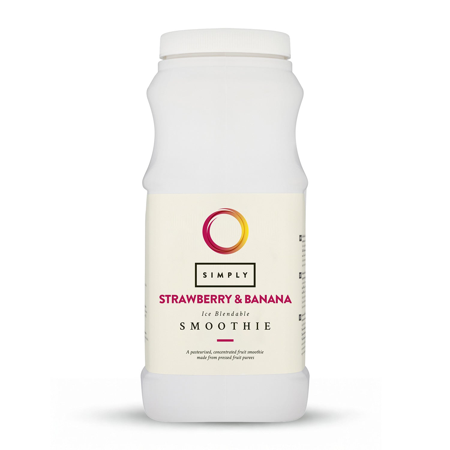 A container of Simply Strawberry & Banana smoothie.