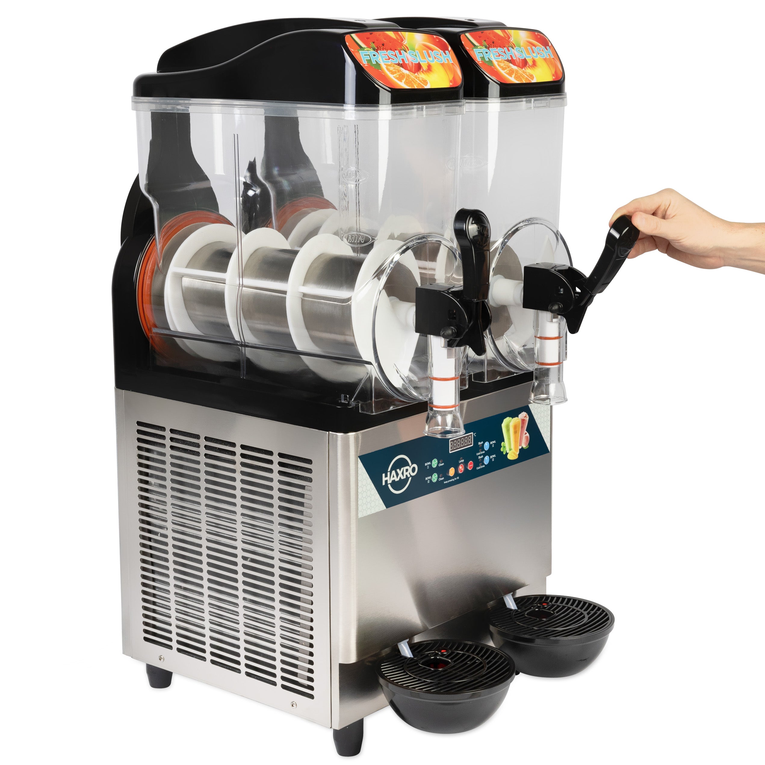 HAXRO Commercial Twin Slush Machine 2 x 12L 2-in-1