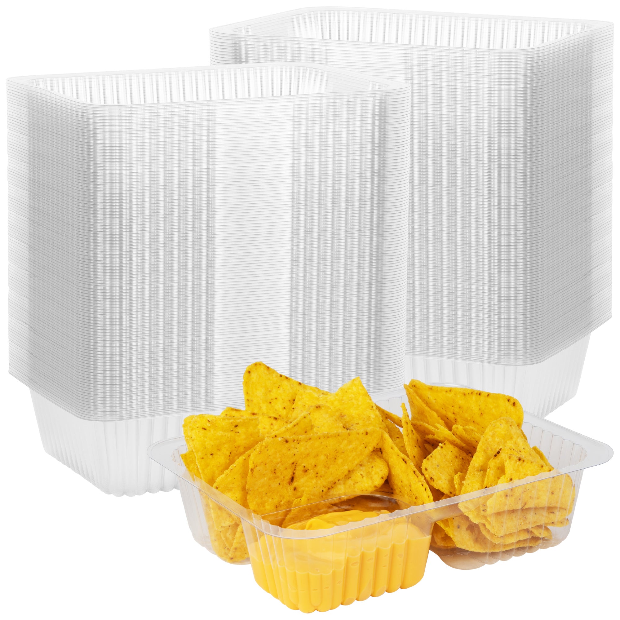 Dexlo Small Two-Compartment Nacho Trays 500/Pack