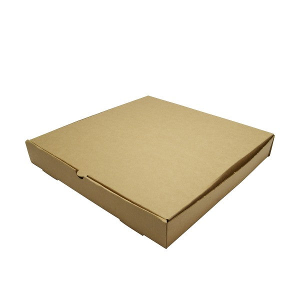 Brown cardboard pizza box on a white background