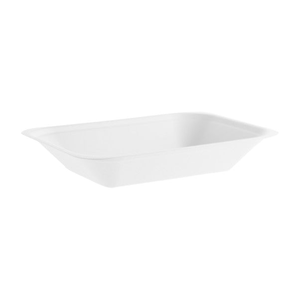 White rectangular tray on a white background