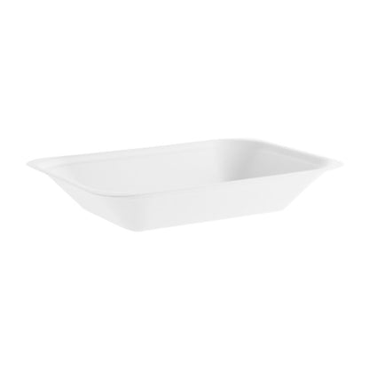 White rectangular tray on a white background