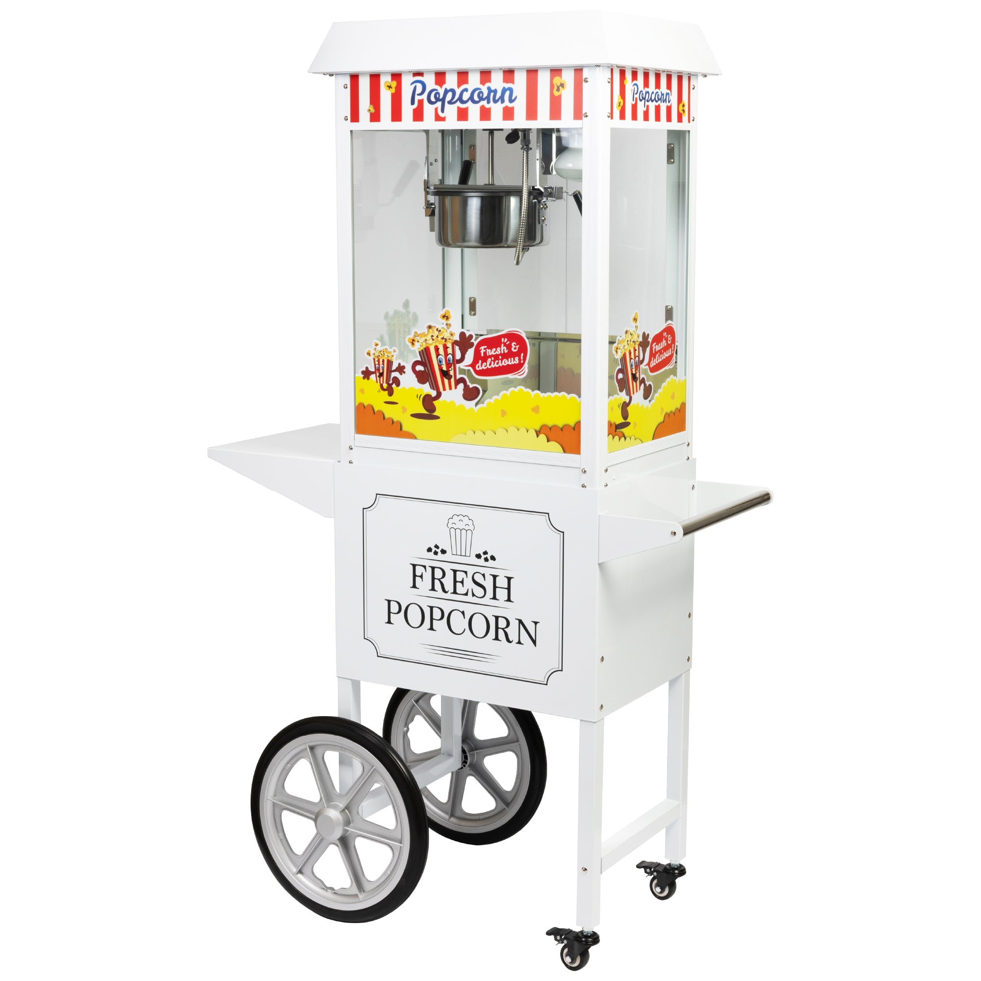 HAXRO Popcorn Machine & Cart 8oz - White