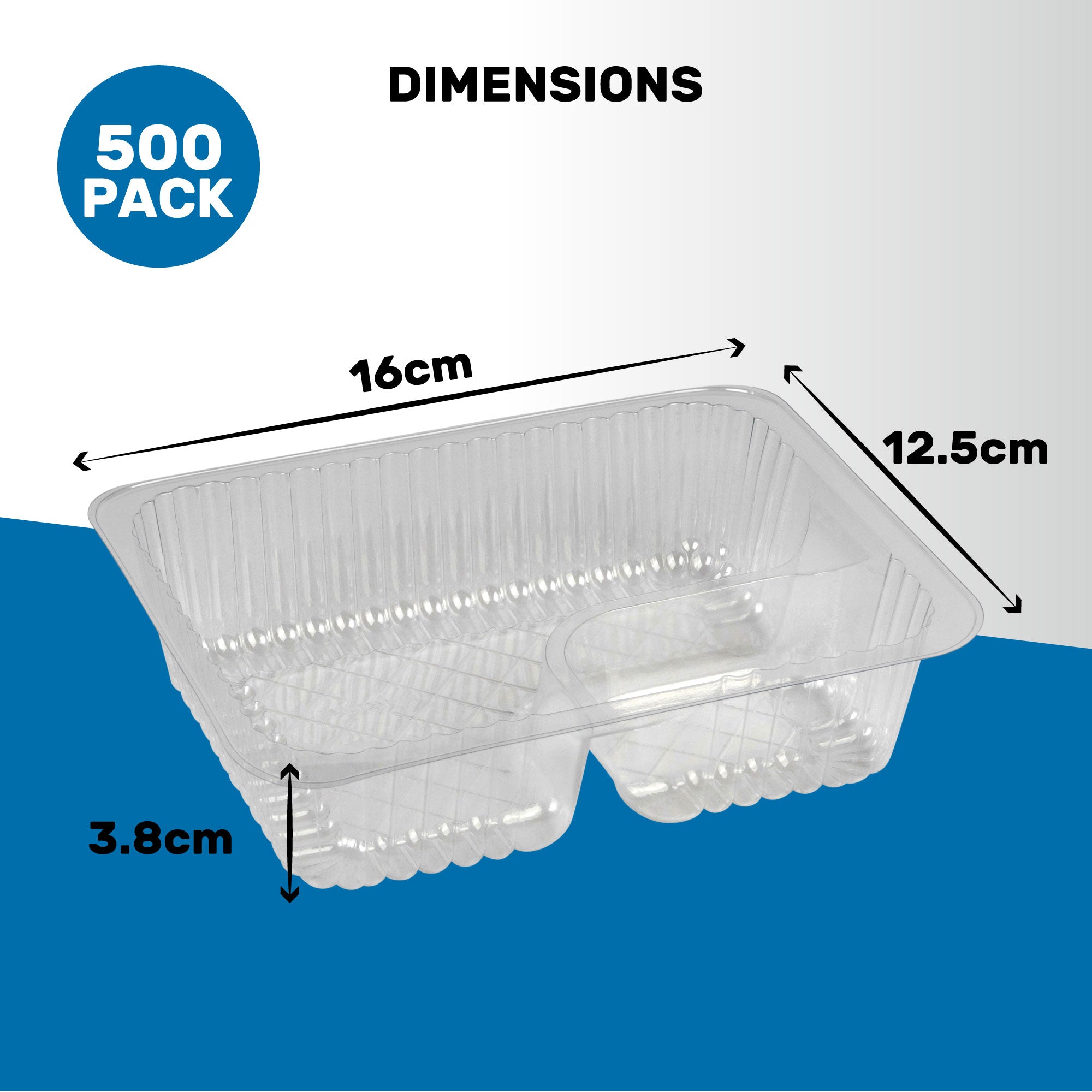 Dexlo Small Two-Compartment Nacho Trays 500/Pack