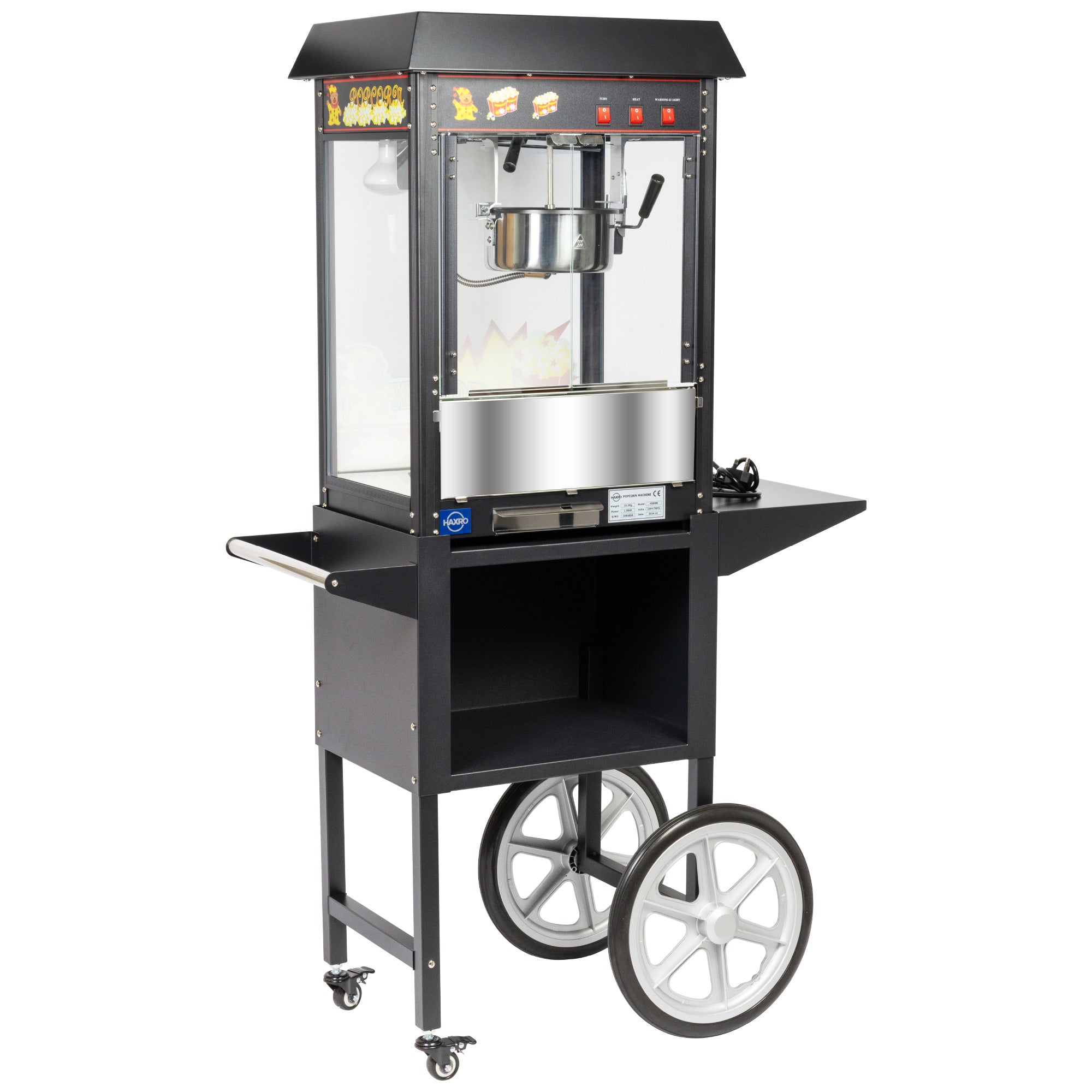 Haxro Popcorn Machine & Cart 8oz - Black