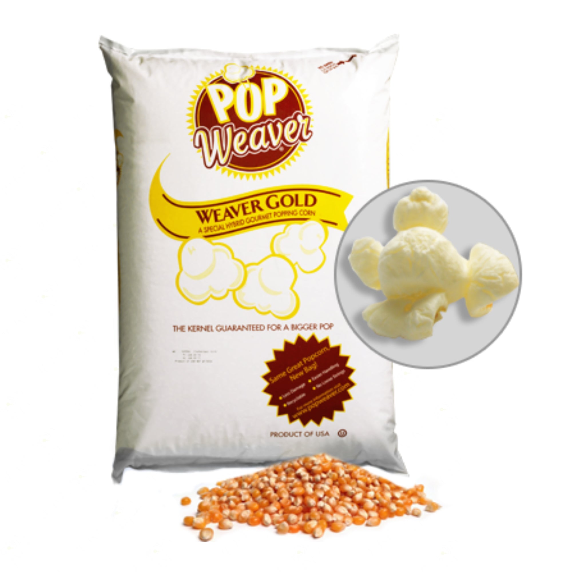 Weaver Gold Butterfly Popcorn Kernels 22.7kg