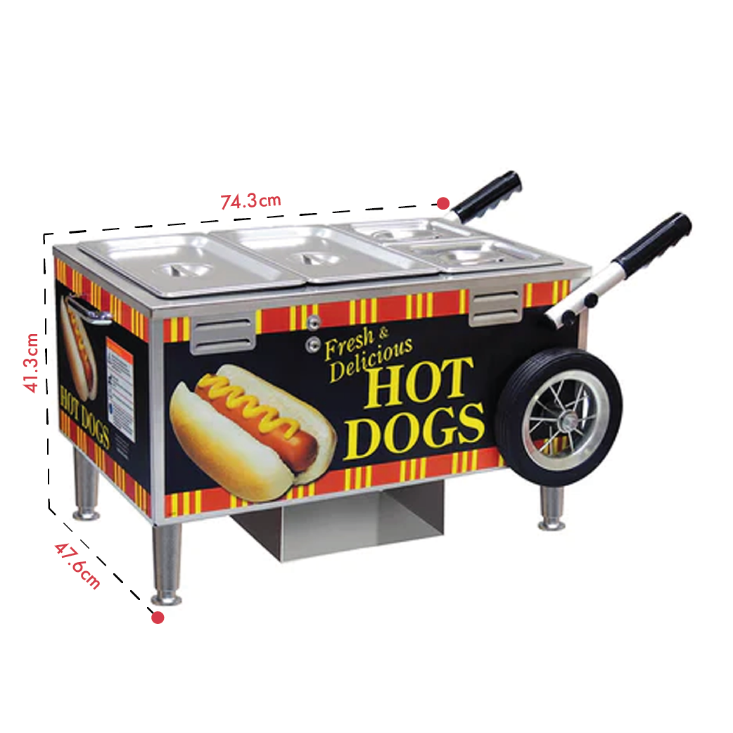 Sterno Hot Dog Steamer Cart